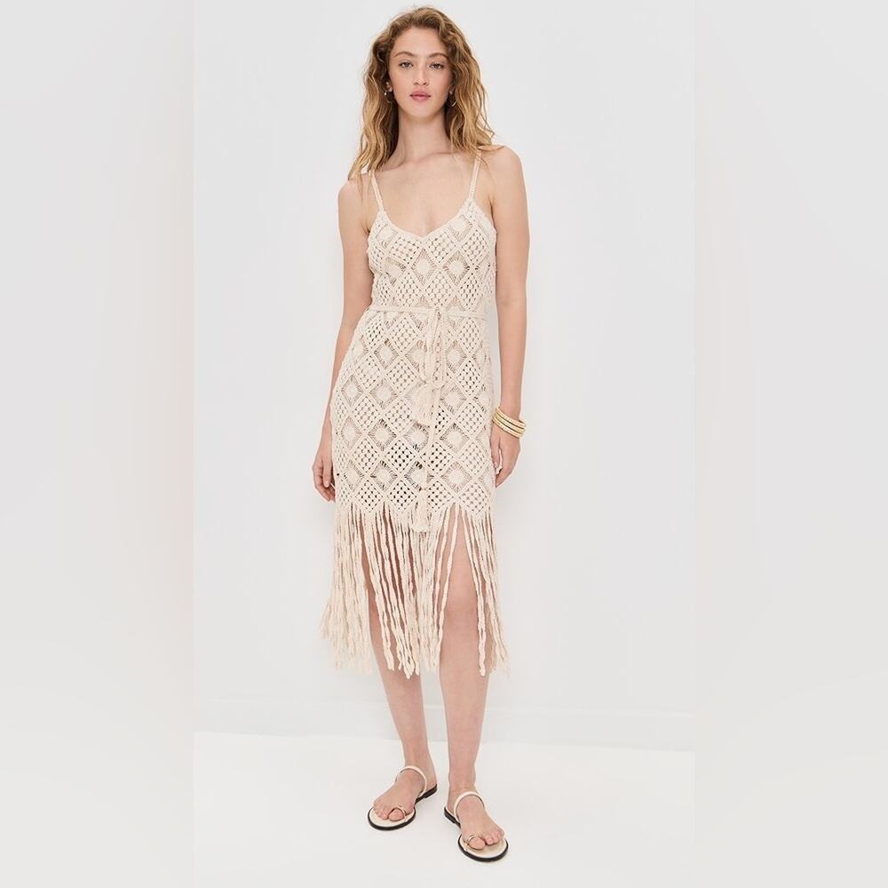 L’agence Haleigh Crochet Cover-Up Dress M - Picture 6 of 10